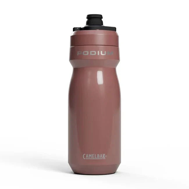 CamelBak Podium bike water bottle in dusty rose color with black cap
