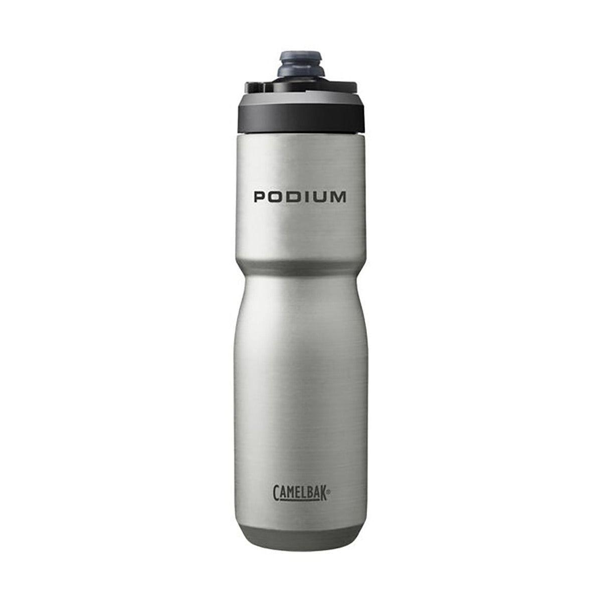 CamelBak Podium steel water bottle in stone silver with black cap