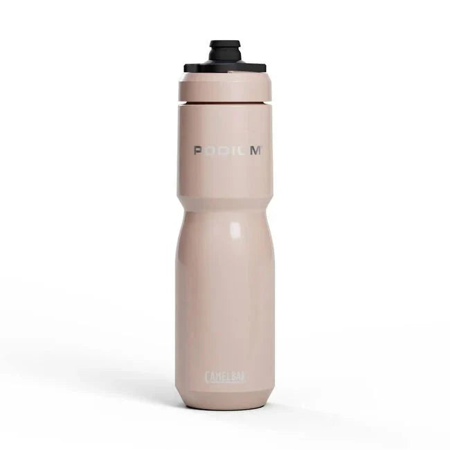 CamelBak Podium Steel bike water bottle in stone color with black cap