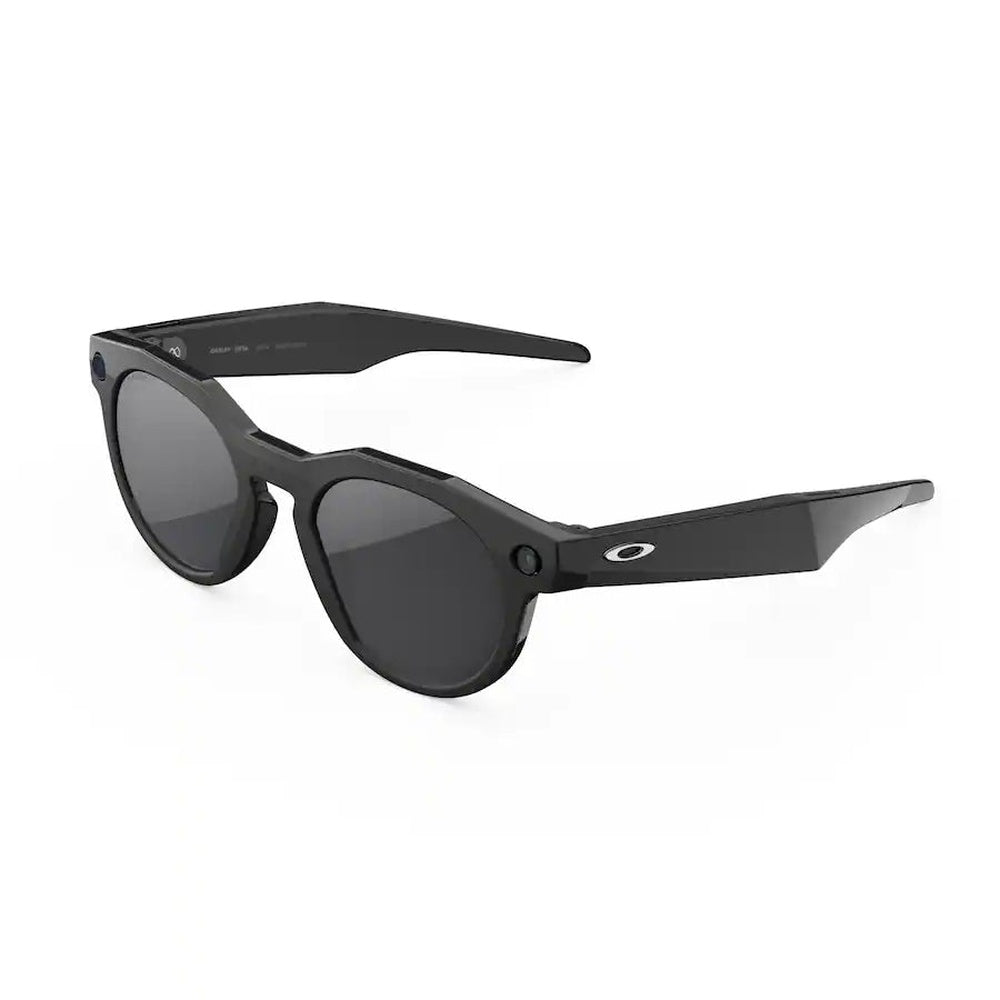 Oakley Meta HSTN sunglasses in black frame with dark polarized lenses