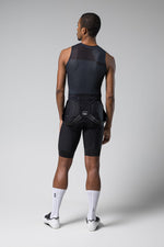 Gobik Second Skin base layer men's sleeveless cycling undershirt in moonless black color back view