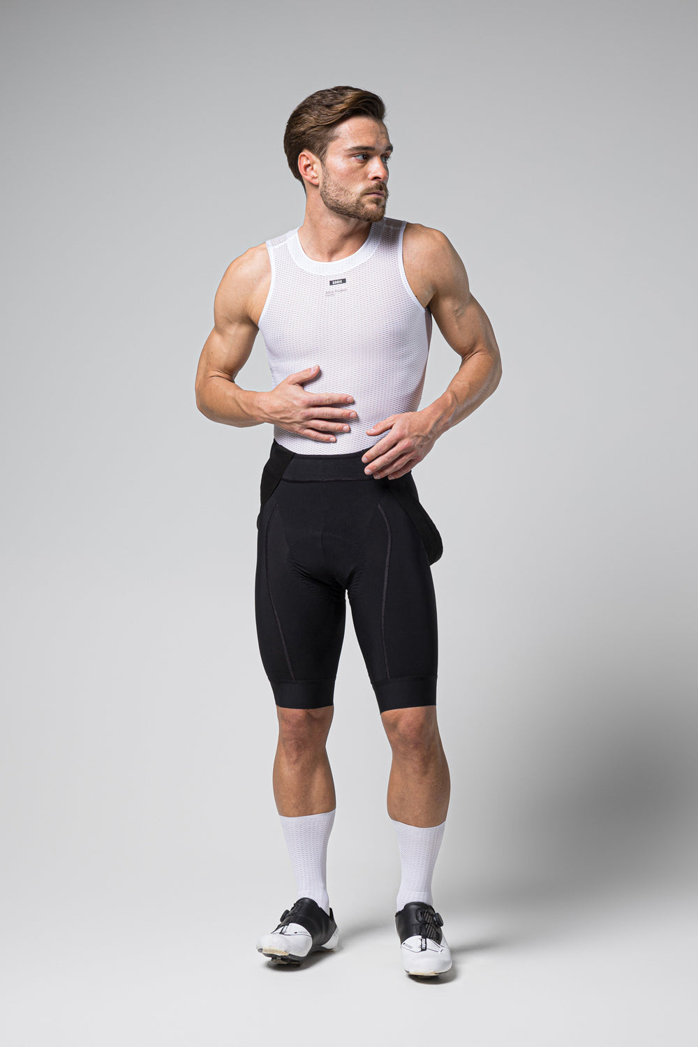 Gobik Second Skin base layer men's sleeveless top in salt white color