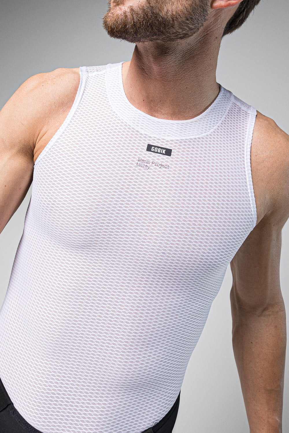 Gobik Second Skin base layer men's sleeveless cycling underwear in salt white color