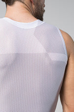 Gobik Second Skin base layer sleeveless cycling vest in salt white color back view