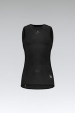 Gobik Second Skin women's base layer tank top in moonless black with mesh texture