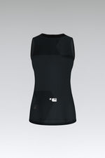 Gobik Second Skin women's base layer tank top in Moonless black with mesh texture