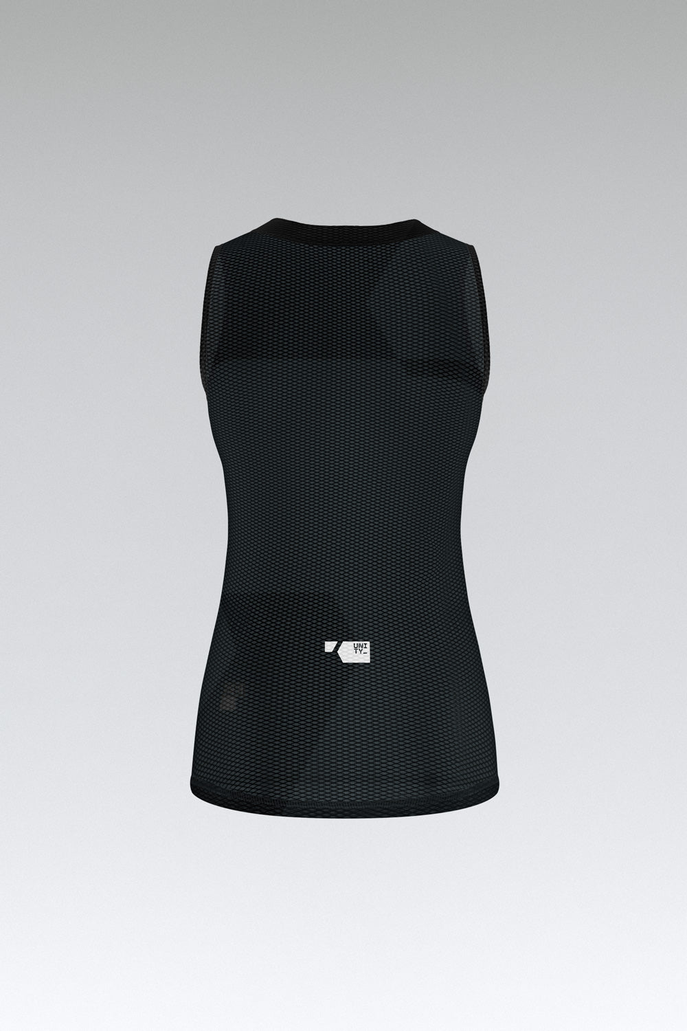 Gobik Second Skin women's base layer tank top in Moonless black with mesh texture