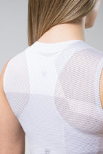 Gobik Second Skin women's baselayer in salt white color showing mesh texture detail