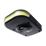 Ravemen FR300 black bike headlight with LED strip showing bottom mount view