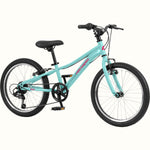 Retrospec Dart 20-inch seafoam teal kids mountain bike with 7-speed Shimano drivetrain