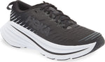 Hoka Bondi X women's running shoe in black and white colorway