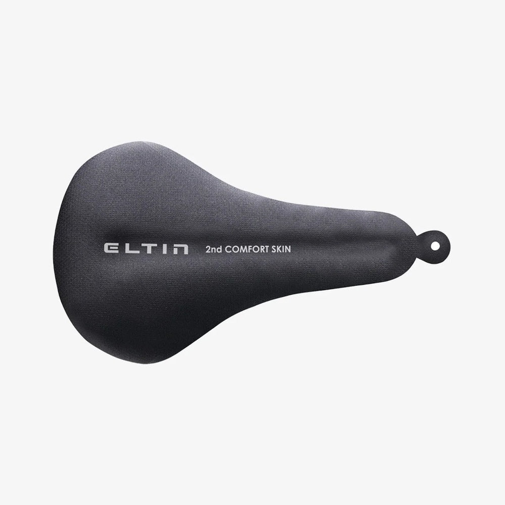Black Eltin 2nd Comfort Skin gel saddle cover on clean white background