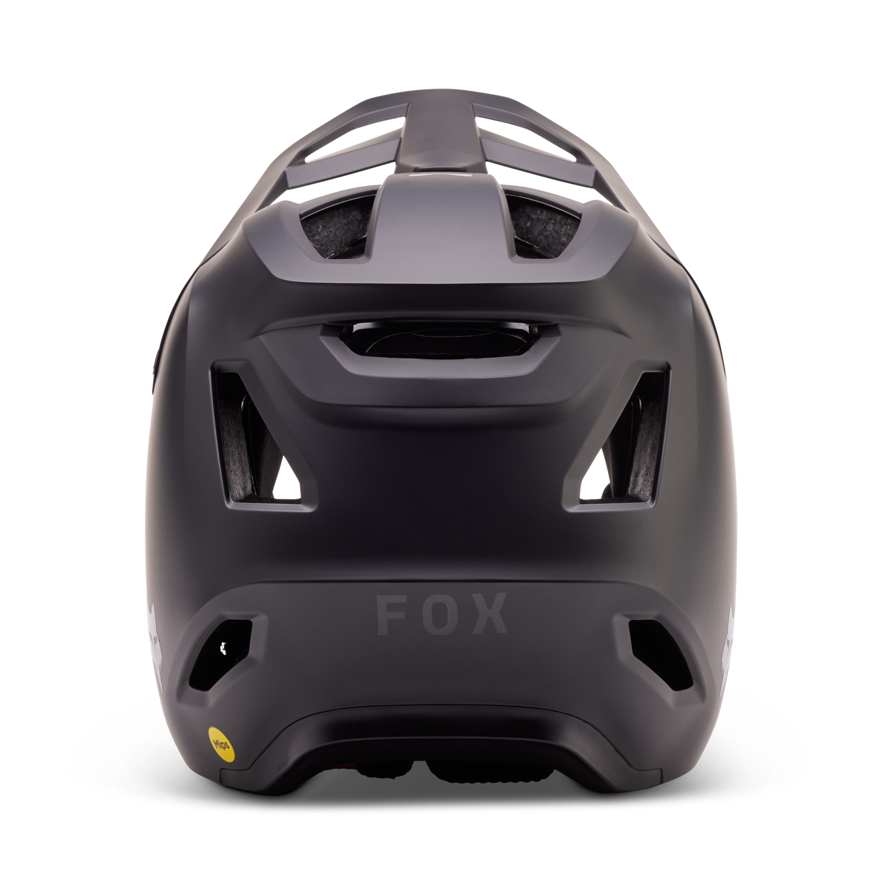 Fox Racing Youth Rampage Mountain Bike Helmet in Matte Black rear view showing ventilation