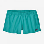 Patagonia Women's Barely Baggies Shorts in turquoise green with elastic waistband