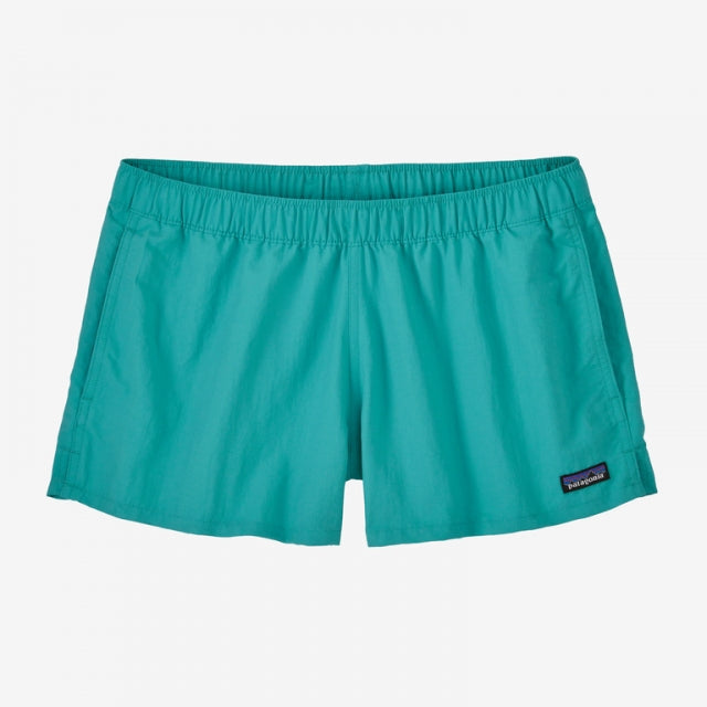 Patagonia Women's Barely Baggies Shorts in turquoise green with elastic waistband