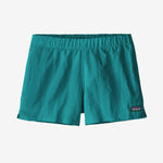 Patagonia Women's Barely Baggies Shorts in teal green with elastic waistband