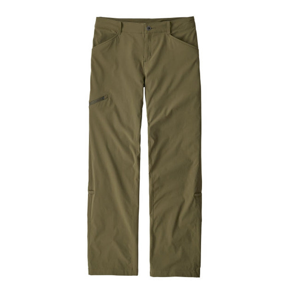 Patagonia Women's Quandary Pants in olive green on white background