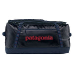 Patagonia Black Hole Duffel 100L in navy blue with red logo