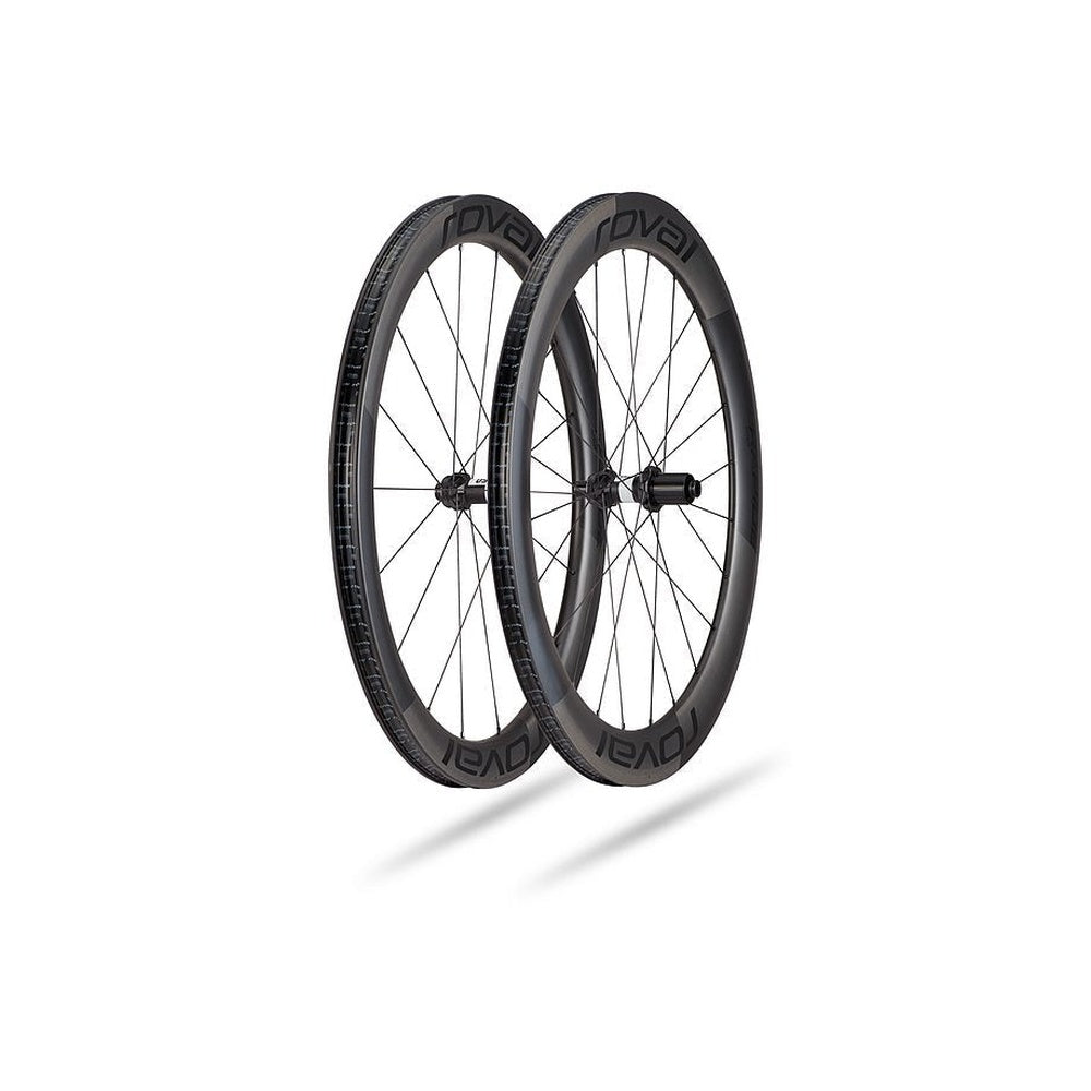 Specialized Roval carbon wheelset with deep rim profile and black spokes