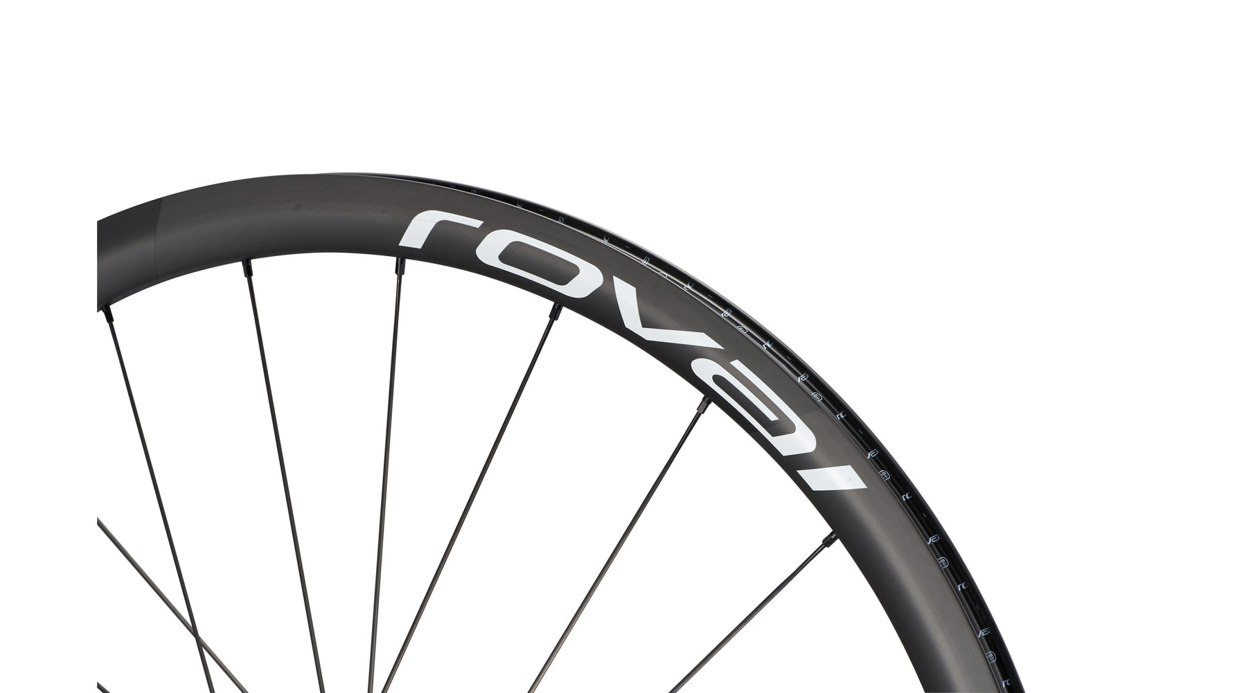 Specialized Roval CLX rear bicycle wheel with carbon rim and white graphics