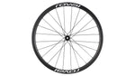 Specialized Roval carbon fiber bicycle wheel with black rim and white spokes