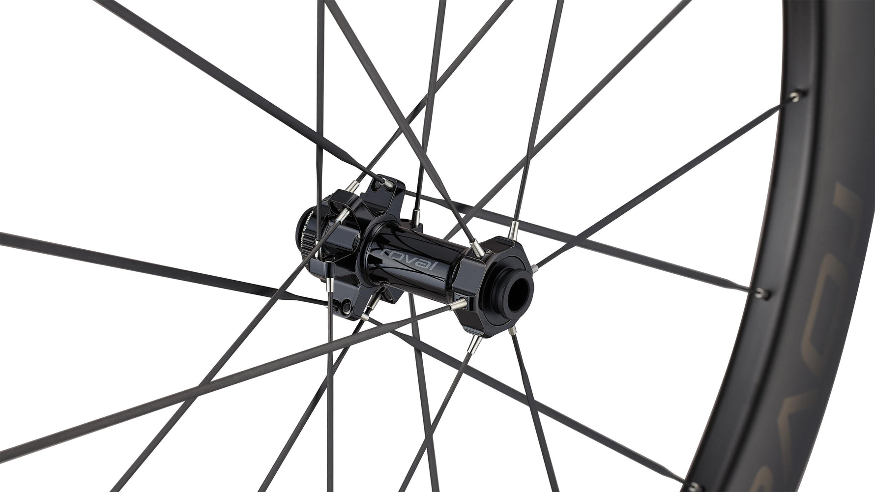 Specialized Roval Terra Aero CLX carbon fiber rear wheel hub detail view