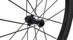 Specialized Roval bicycle wheel hub with black spokes against white background