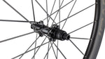 Specialized Roval Terra Aero CLX rear wheel hub detail in black carbon finish