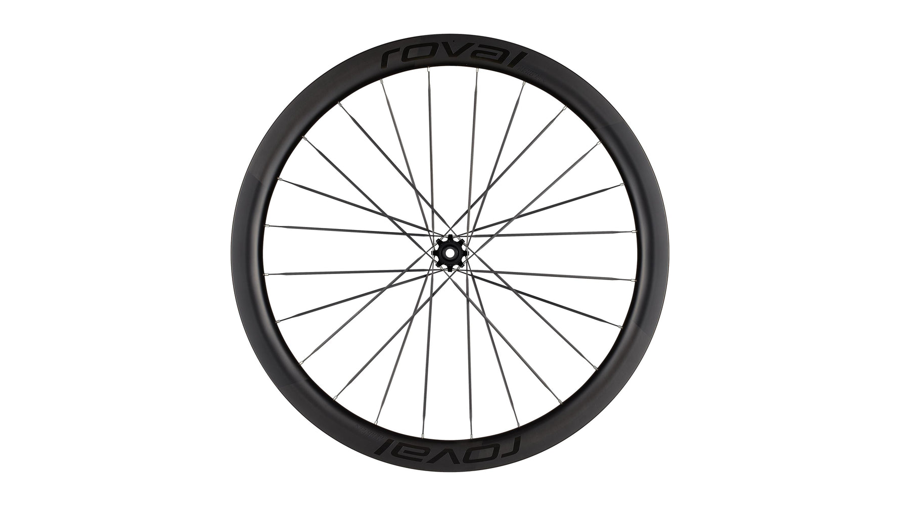 Specialized Roval Terra Aero CLX carbon fiber road bike wheel with black spokes