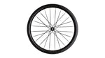 Specialized Roval carbon bike wheel with black rim and spokes on white background