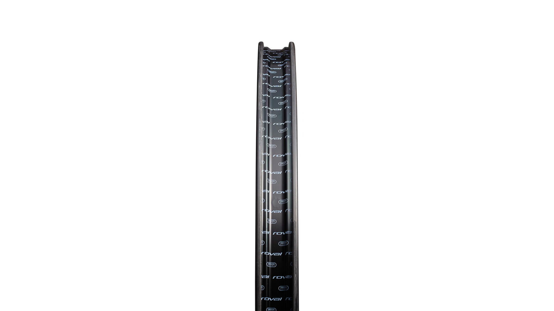 Specialized Roval Terra carbon fiber bicycle rim with black finish on white background
