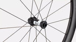 Specialized Roval Rapide CL III rear wheel showing carbon rim and black hub with spokes