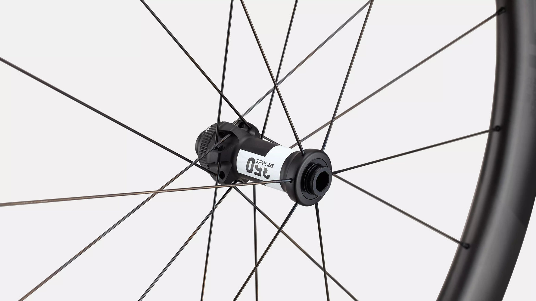 Specialized Roval Rapide CL III rear wheel showing carbon rim and black hub with spokes