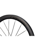Specialized Roval carbon fiber bike wheel with black spokes on white background
