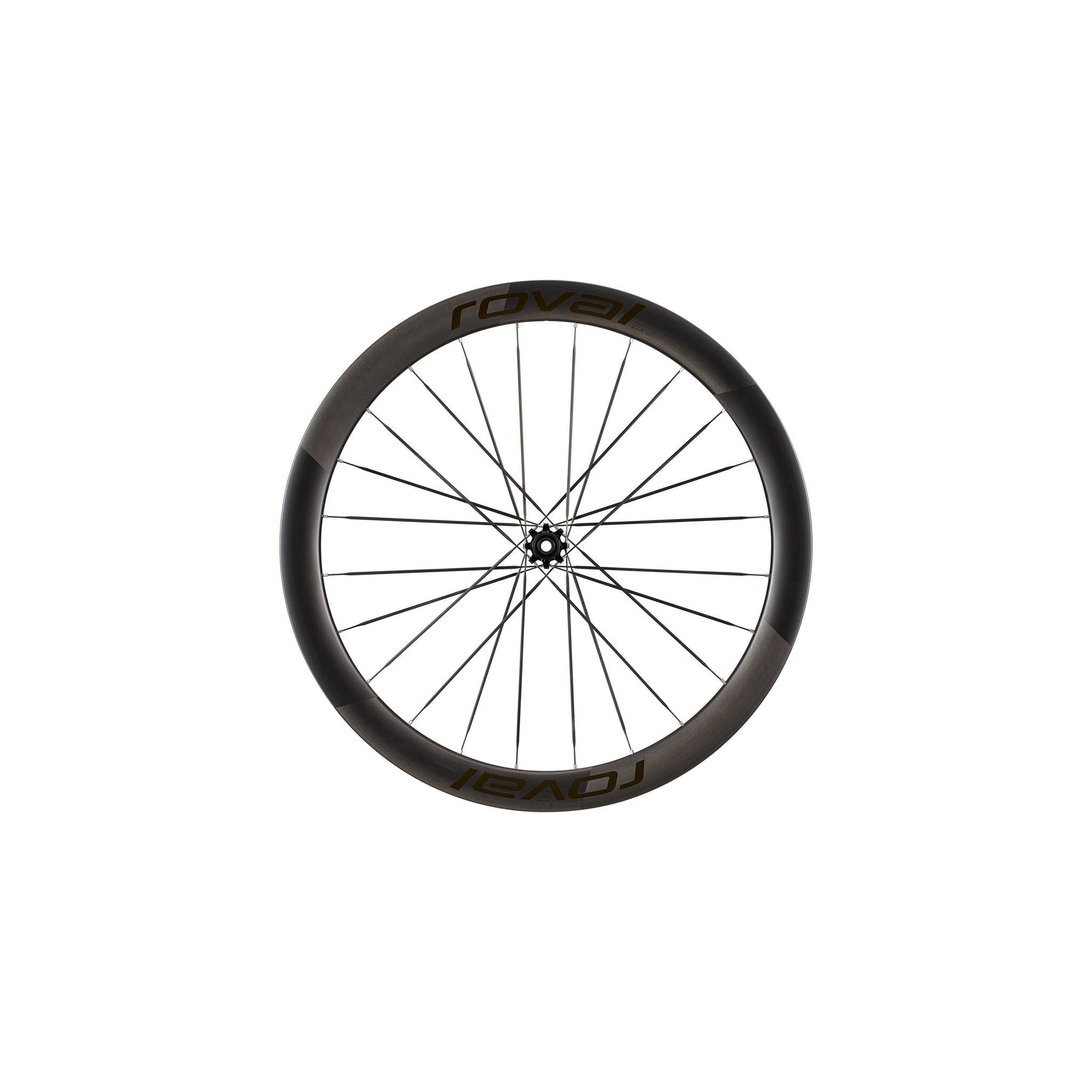 Specialized Roval carbon fiber bicycle wheel with black rim and spokes