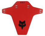 Fox Racing Mud Guard in red with black fox head logo and mounting holes