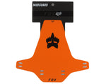 Fox Racing Mud Guard in bright orange with black fox head logo and mounting holes