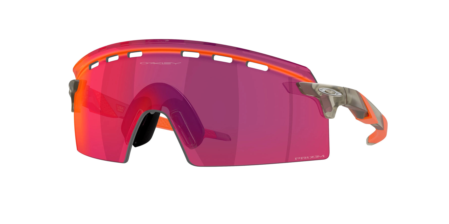 Oakley Encoder Strike Vented sunglasses with matte grey frame and Prizm Road lens