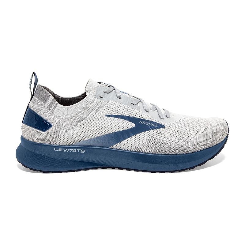 Brooks Levitate 4 men's running shoe in grey, white and navy colorway
