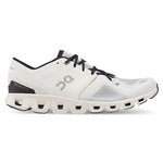 On Cloud X 3 men's running shoe in ivory white with black laces and trim