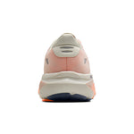 Brooks Ghost 18 running shoe back view in Star White/Cyber Peach/Grey colorway