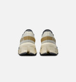 On Cloudmonster 2 running shoes in cream colorway viewed from behind