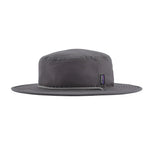 Patagonia Brimmer Hat in Forge Grey with wide brim and purple brand label