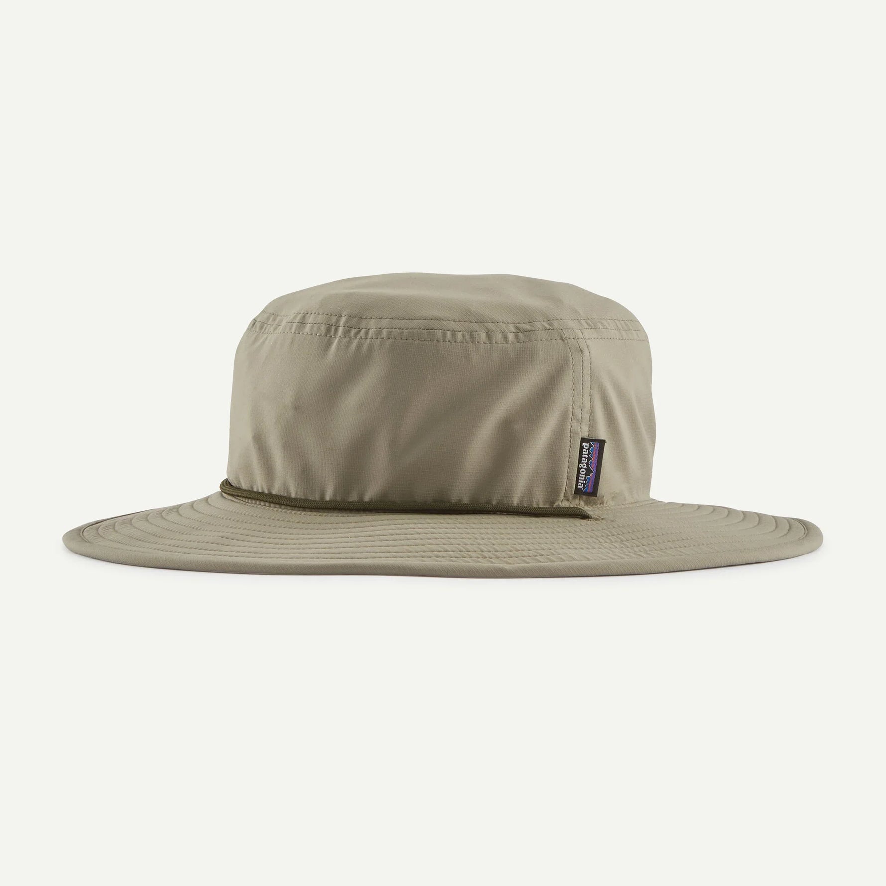 Patagonia Brimmer Hat in sage green with wide brim and brand label