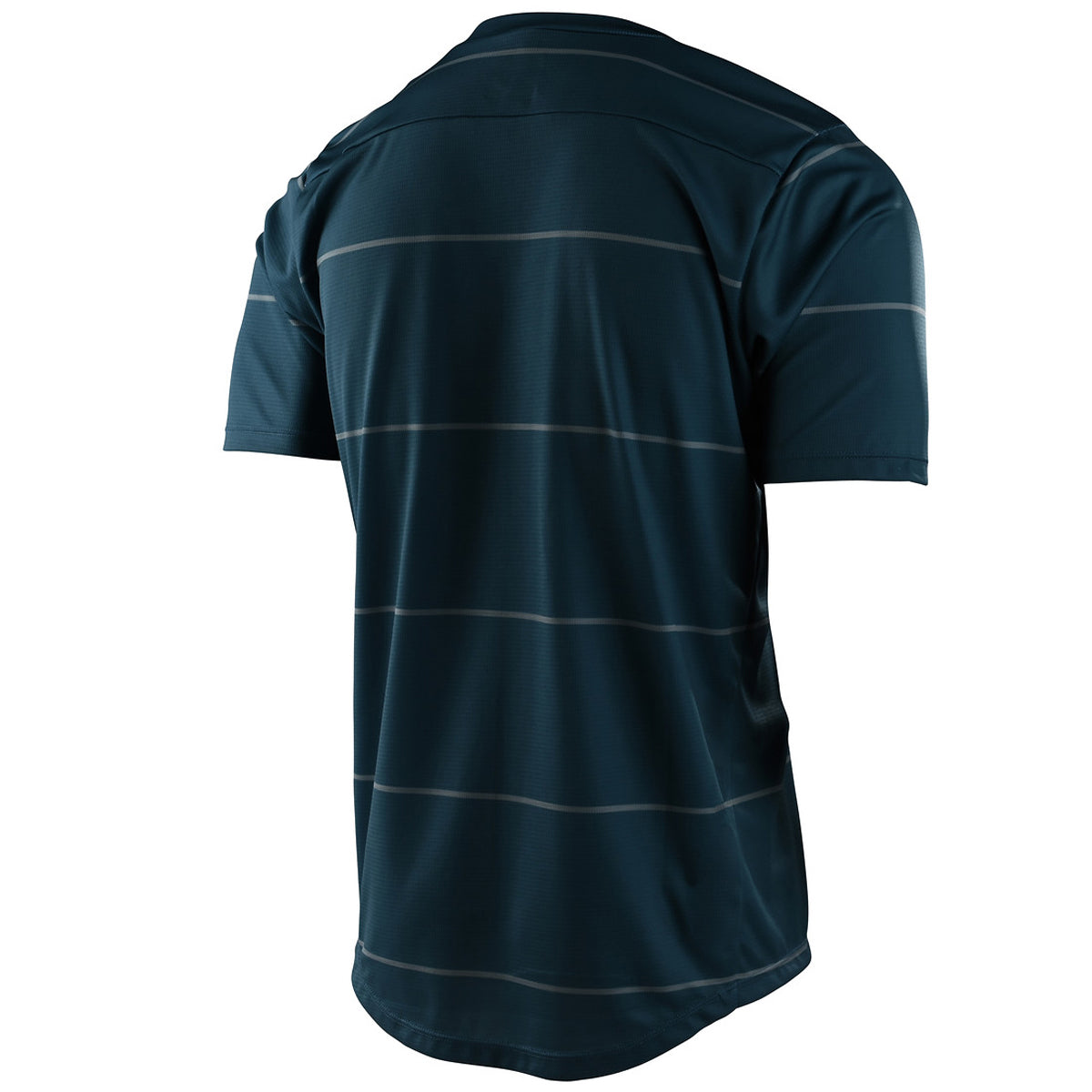 Troy Lee Designs Flowline Short Sleeve Jersey in Stacked Light Marine colorway with horizontal stripes