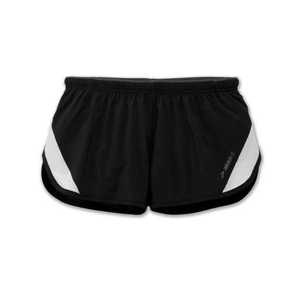 Brooks Go to 2 inch split running shorts in black with white side panels