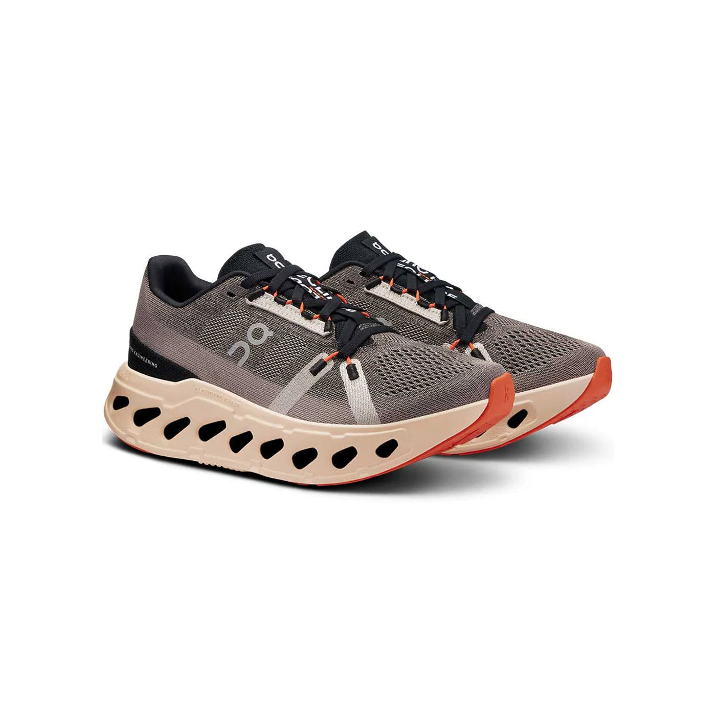 On Cloudeclipse women's running shoes in fade/sand colorway with distinctive cloud sole