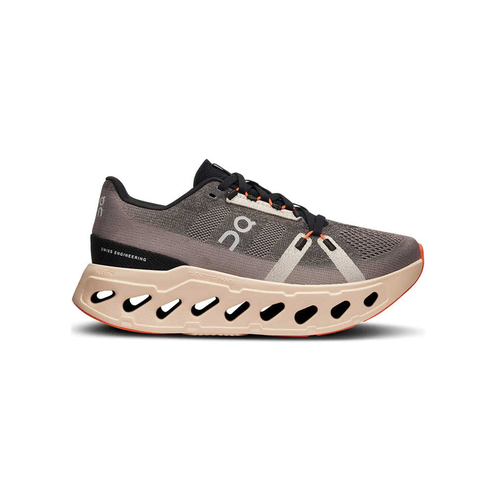 On Cloudeclipse women's running shoe in fade gray with sand beige sole