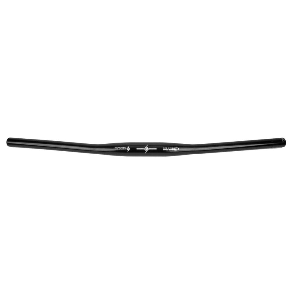 Origin8 Pro Sweep6 black bicycle handlebar with slight curve and white branding