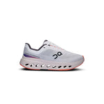 On Cloudsurfer Next women's running shoe in white and flame colorway with CloudTec sole